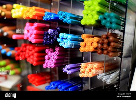 Groups Of Coloured Pens Stock Photo Alamy