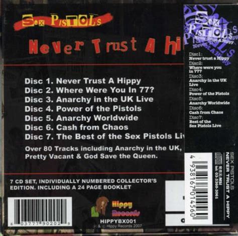 Sex Pistols Never Trust A Hippy Japanese Cd Album Set