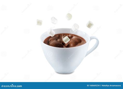 Dark Hot Chocolate Drink On A White Isolated Background Stock Photo
