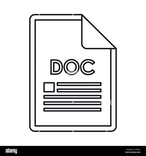 Icono De Formato De Archivo Doc El Estilo De Esquema Imagen Vector De