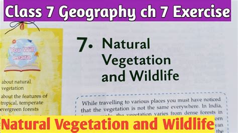 Natural Vegetation And Wildlife Class Geography Ch Exercise