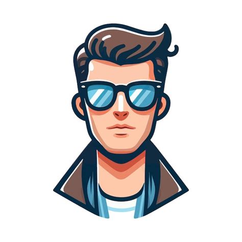 Premium Vector Fashion Man Wearing Trendy Sunglasses Cartoon Vector Illustration