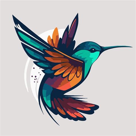 logo de style vectoriel coloré d oiseau colibri écorché icône de