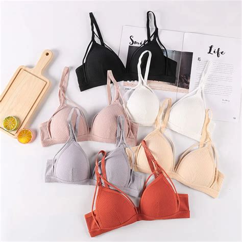 Sexy Women Bra Wire Free Brassiere Push Up Lingerie French Triangle Cup Bra Underwear Thread Top