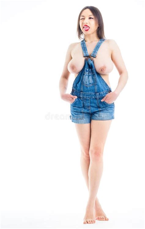 Naked Woman Jeans Shirt Stock Image Image Of Girl Lady