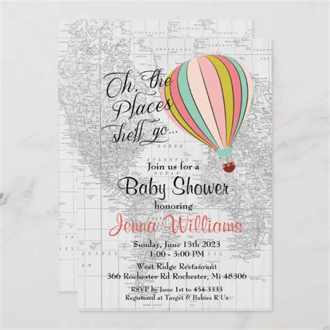 Hot Air Balloon Baby Shower Invitation Zazzle