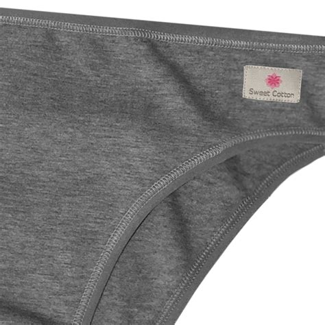 Bikini Alto Sweet Cotton de Algodón con Elastano Pack x3 Gris Jaspeado BOSTON Ropa Interior