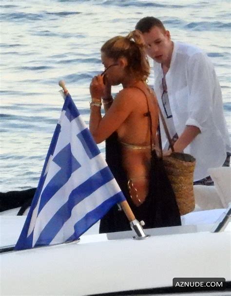 Rita Ora Seen In A Tiger Print Bikini Whilst On A Yacht In Corfu AZNude