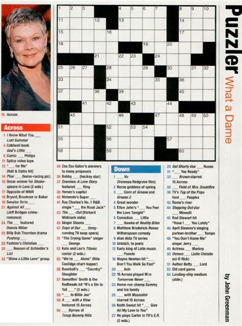 Printable People Magazine Crossword Puzzles