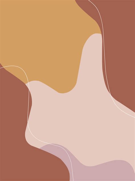 Stylish Templates With Organic Abstract Shapes And Line In Nude Colors Pastel Background In