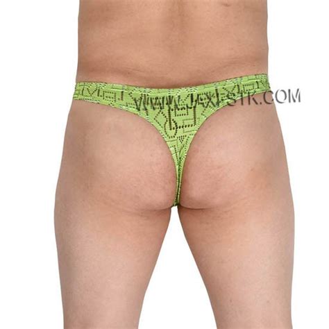 Mini Bikini T Back Men Thong Hollow Jacquard G String Gay Pouch Underwear