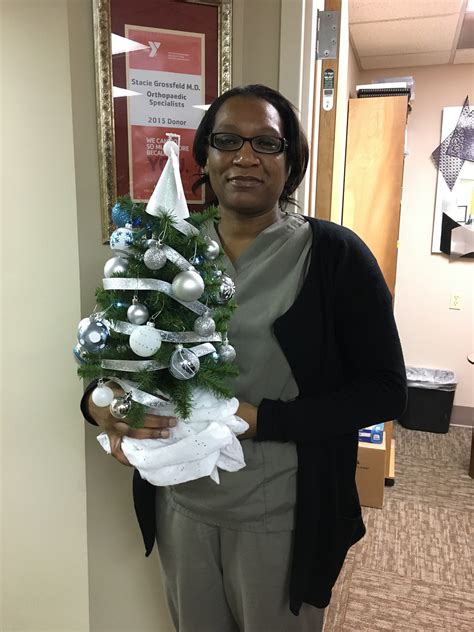 Angels Blue and White and Silver christmas tree at orthopaedic