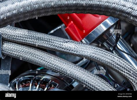 Close Up Detail Of The Engine Of A Hot Rod Stock Photo Alamy