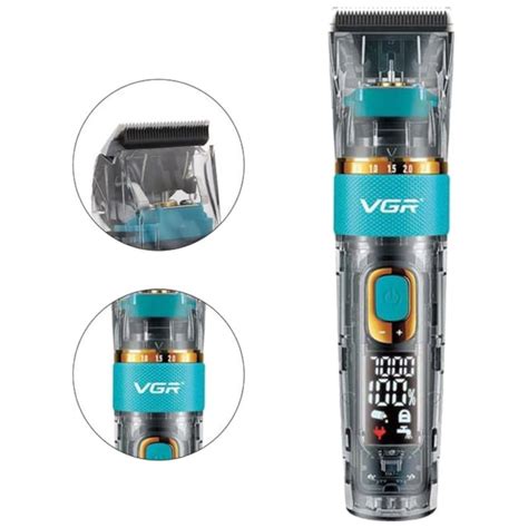 VGR V-695 - Tondeuse à cheveux avec 5 peignes de guidage - Affichage LED