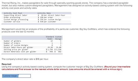 Solved Thermal Rising Inc Makes Paragliders For Sale Chegg