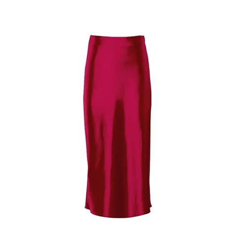 Jupes Femmes Sumuyoo Longue En Satin De Fr Ro Rouge Cdiscount