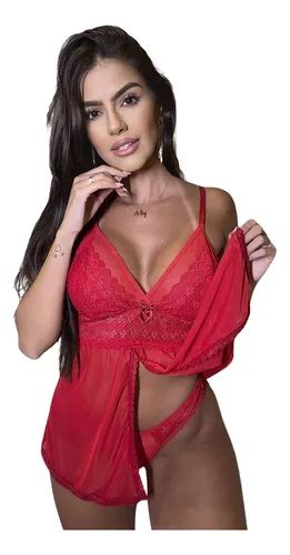 Mini Camisola Transparente Lingerie Sexy Brinde Calcinha Mercadolivre