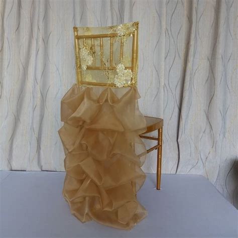 Source Sequin Embroidery Organza Chair Covers For Chiavari Seat Cover