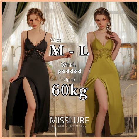 Misslure Eliana Silk Embroidery Sexy Babydoll Lingerie Long Dress