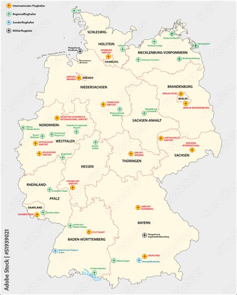 Flughäfen Deutschland Stock Vektorgrafik Adobe Stock