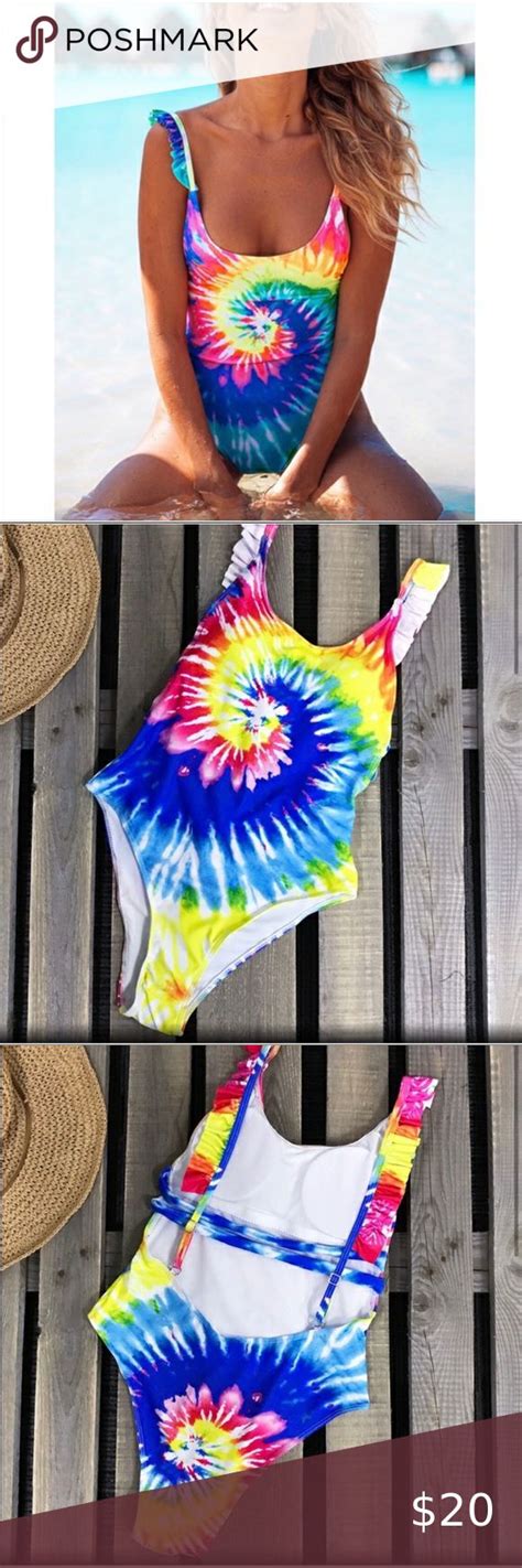 Tie Dye Ruffle One Piece Swimsuit Swimsuit Shops One Piece Swimsuit