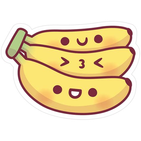 sticker cute cartoon kawaii bunch  bananas sticker bunch