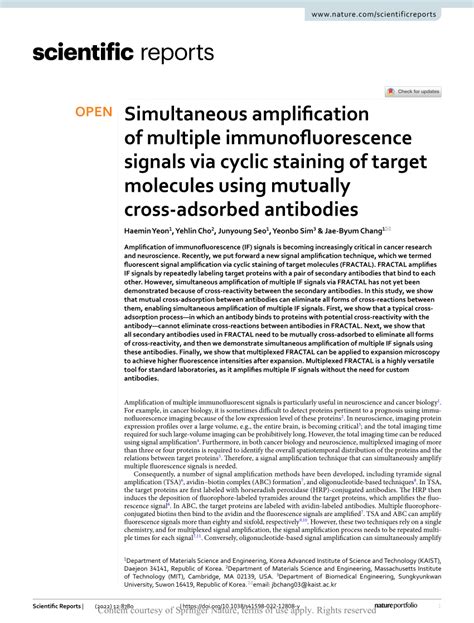 (PDF) Simultaneous amplification of multiple immunofluorescence signals ...