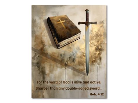The Bible And Double Edged Sword Digital File Art Poster Abstract