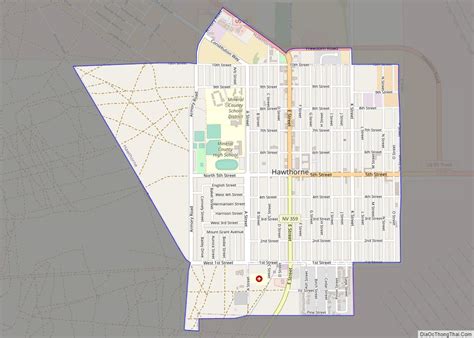 Map of Hawthorne CDP, Nevada - Thong Thai Real