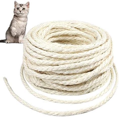 White Sisal Rope For Cat Scratcher 5 32 Inch Diameter 164 Feet Rope