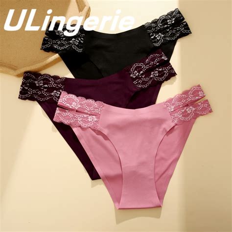 Women Sexy Seamless Panties V Waist Design Underwear Fashion Lace Wavy Lingerie Shopee Philippines