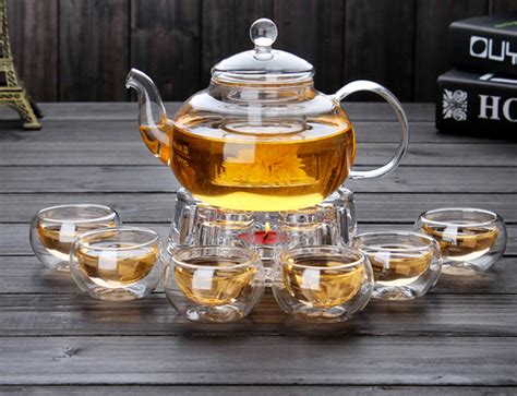 Заварочный чайник с подогревом от греющей свечи: подставка стеклянного ...