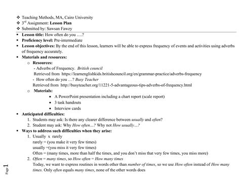 B Ed Microteaching Lesson Plan For Maths 1