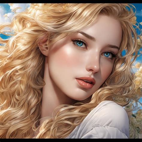 Premium AI Image Illustration Of Beautiful Female Face With Blonde Hair
