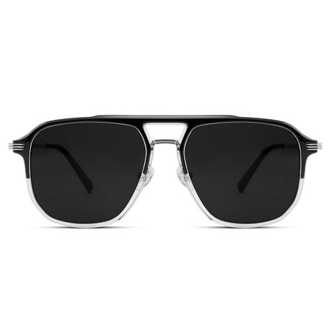 occasus black transparent double bridge dark polarized sunglasses