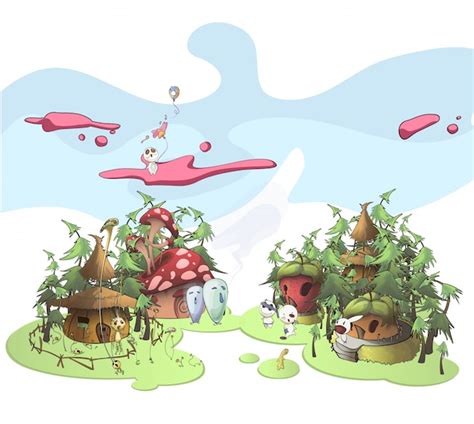 Симпатичные монстры играют в домах | Премиум векторы