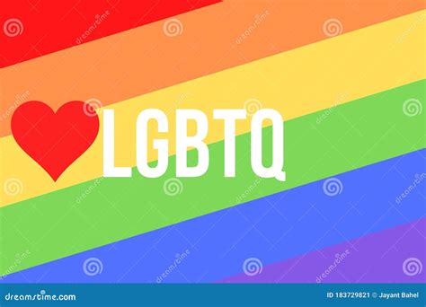 Lgbtq Illustration On Colorful Rainbow Flag Or Pride Flag Banner Of Lgbtq Lesbian Gay