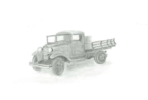 Old Ford Truck Drawing By Ej John Baldwin