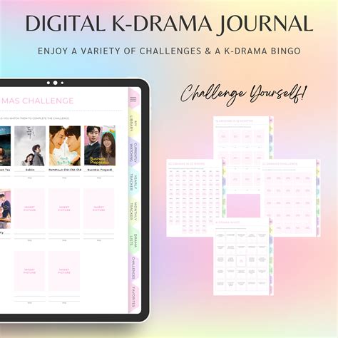 Digital K Drama Journal K Drama Tracker Korean Drama Planner Kdrama Tracker Korean Drama