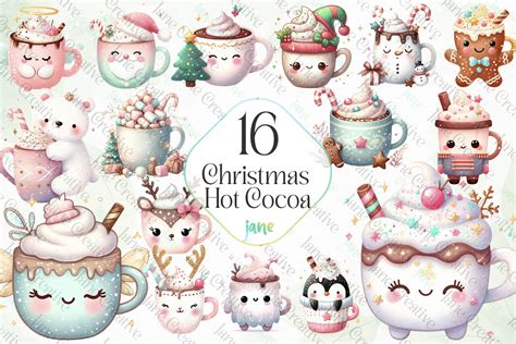 Christmas Hot Cocoa Sublimation Clipart Graphic By JaneCreative