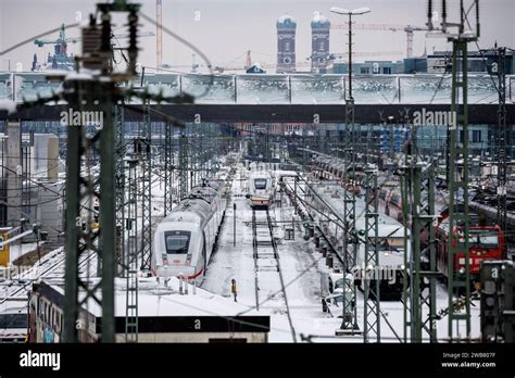 Munich Germany 08th Jan 2024 Parked ICE Trains And Other Deutsche