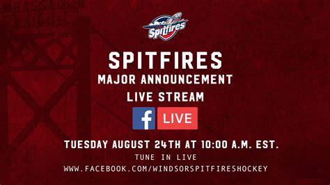 Major announcement from the Windsor Spitfires Hockey Club! - Windsor ...