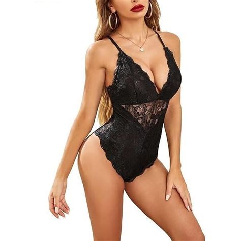 Bodys Femme de lingerie Sexy Ouverte Le Dos sous Vêtements Dentelle