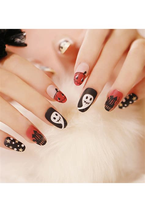 Halloween Kawaii Geist K Rbis Nageltipps K Nstliche N Gel Gef Lschte