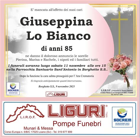 Necrologio Giuseppina Lo Bianco Il Vostro Giornale Necrologie Ivg It