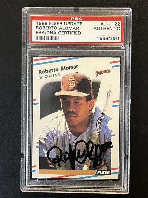 Roberto Alomar 1988 Fleer Update Glossy U 122 Rc Signed Rookie Card