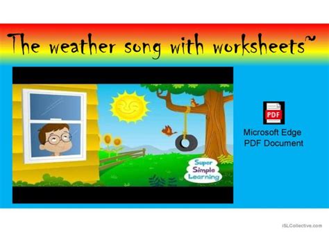 The weather song with pdf file works…: English ESL powerpoints