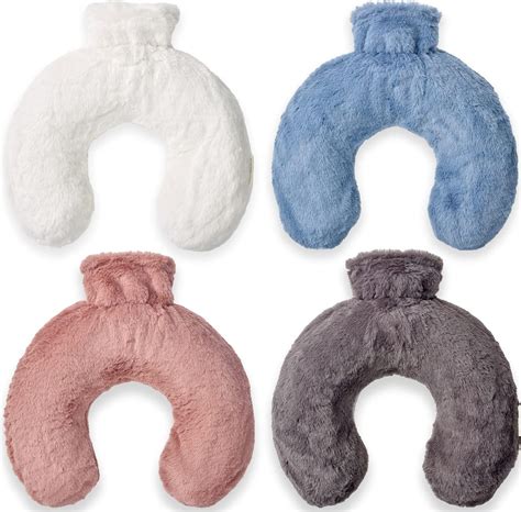 Soft Pink Luxury Hot Water Bottle Faux Fur Cover U Shape Neck Cosy Fleece L Capacity