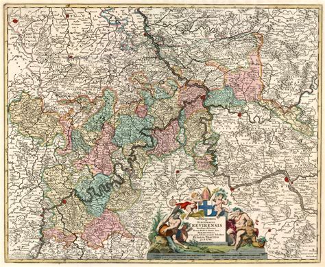 Antique Map Of The Vicinity Of Frankfurt By F De Wit Covens