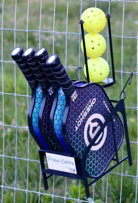 pickleball rack   metal pickle caddie dream  paddle  ball